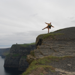Ivan hanging from the cliffs